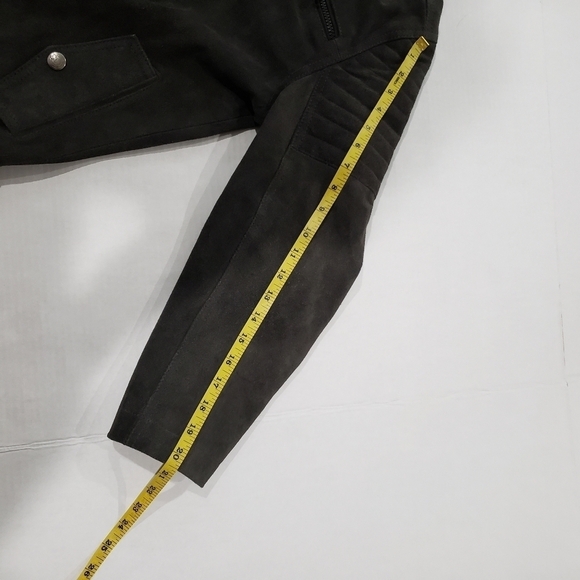 Urban Republic Gray Charcoal 100% Genuine Leather Moto Jacket Size Medium - Picture 10 of 15